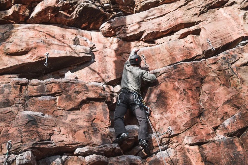 man climbing- Choosing The Right Pitch For Your Skill Level