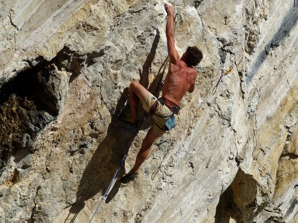 man free climbing