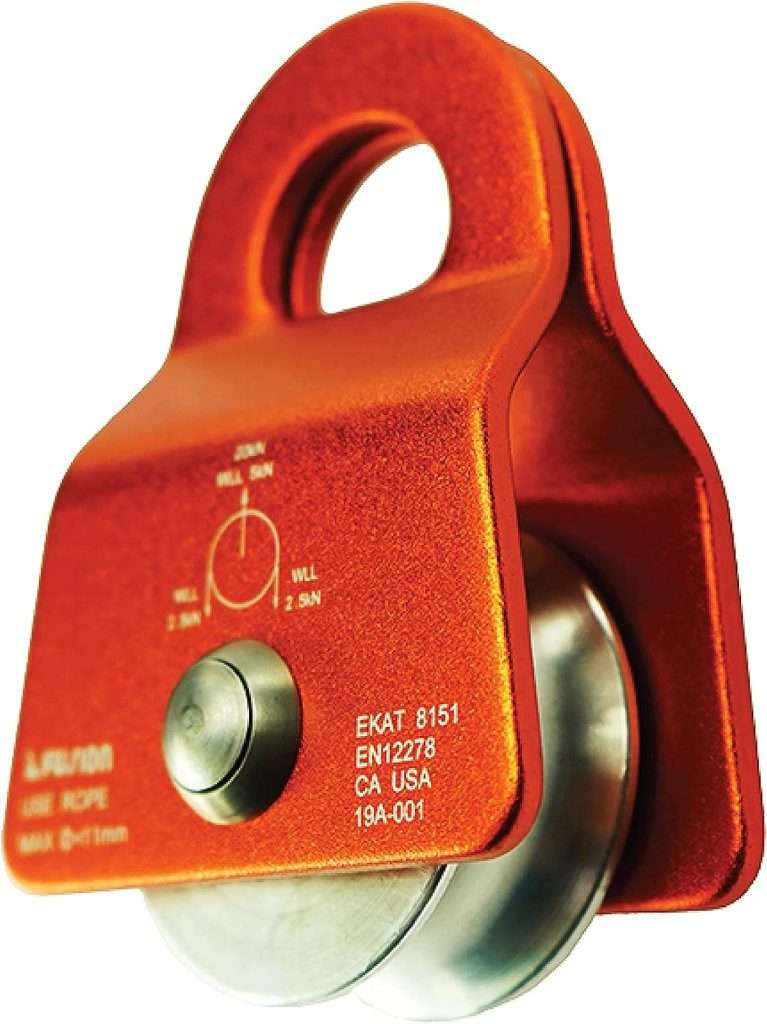 Fusion Climb Ekat Micro Aluminum Side Swing Pulley, Backyard Zipline, Trolley (Orange)