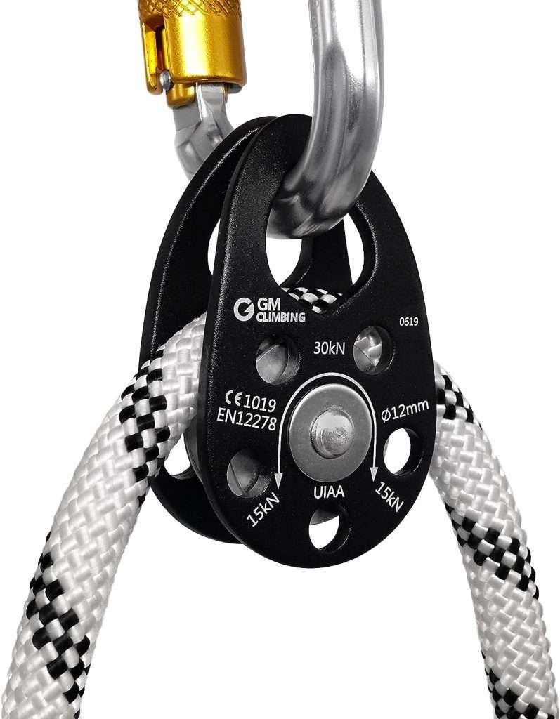 GM CLIMBING UIAA Certified 30kN Swing Cheek Micro Pulley Black General Purpose