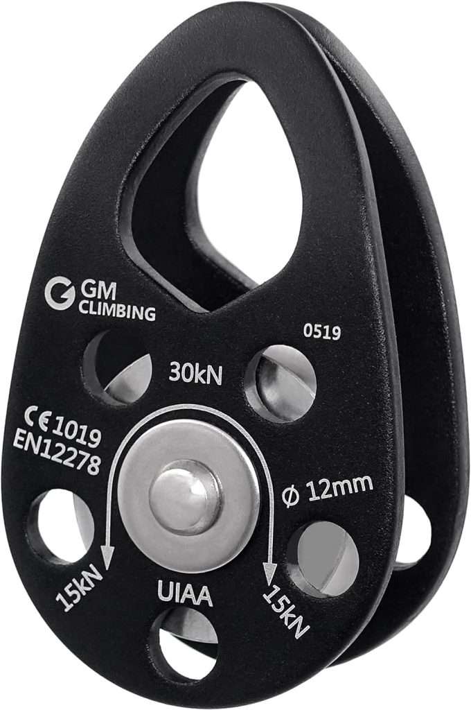 GM CLIMBING UIAA Certified 30kN Swing Cheek Micro Pulley Black General Purpose