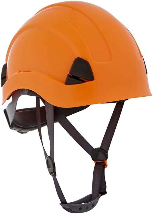 Jackson Safety CH-300 Climbing Industrial Hard Hat, Non-Vented, 6-pt. Suspension, Orange, 20903, Large