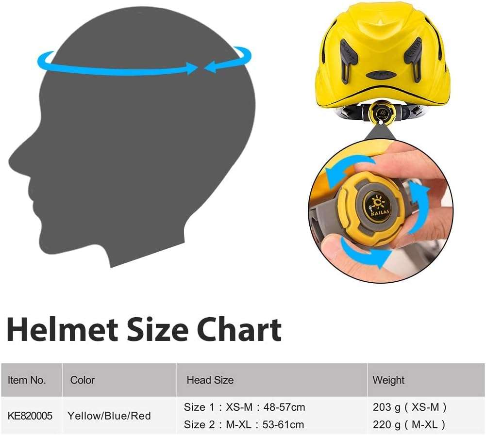 KAILAS Climbing Helmet Rock Hiking Climbing Helmet Womens Kids Adults Caving Work Helmet for Mens Lightweight Professional Mountaineering Helmet Men for Rappelling and Mountaineering Blue Red Yellow