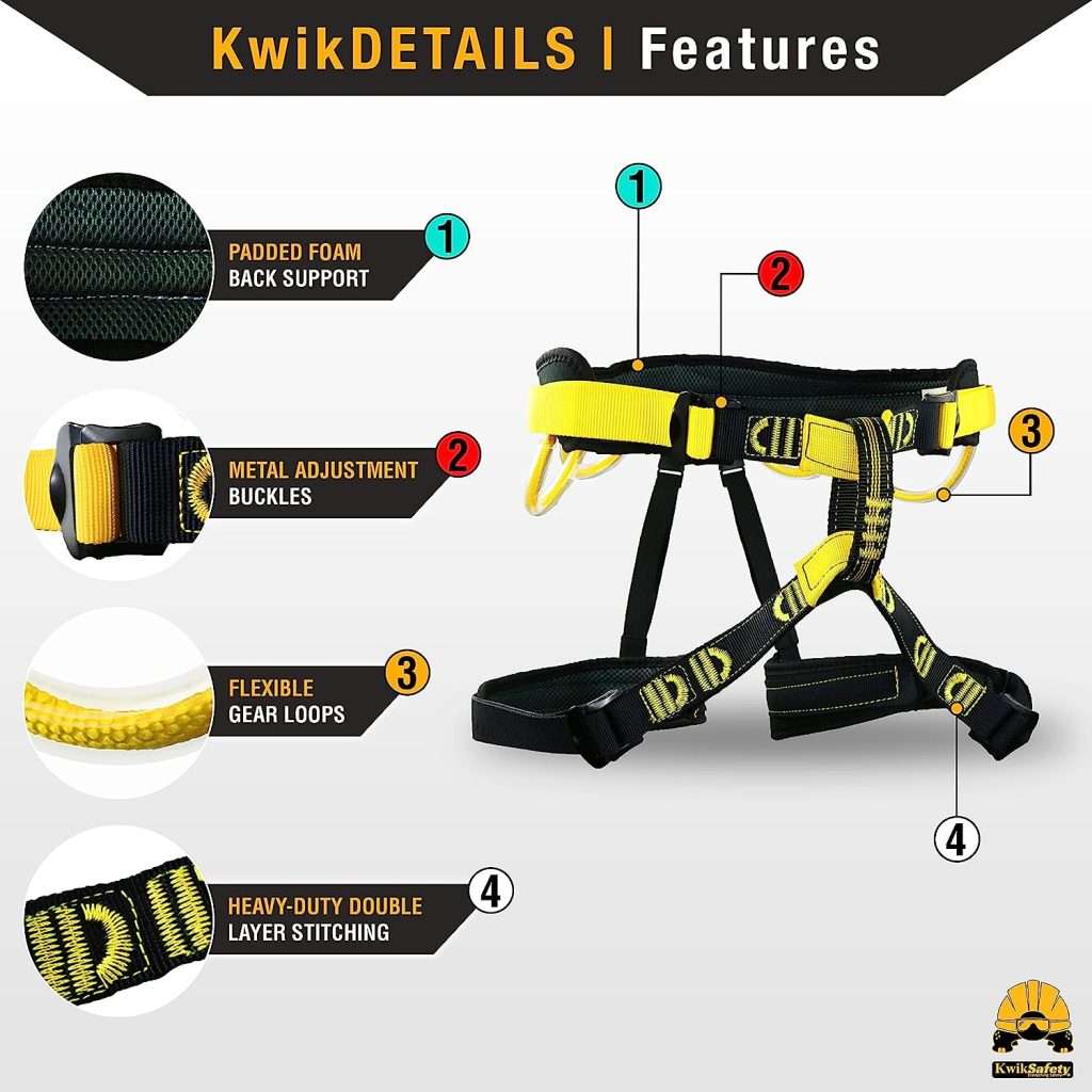 KwikSafety - Charlotte, NC - MANDRILL Climbing Harness [Free Tool Lanyard] 1 Pack, 2 Pack, Bundle, Combo, Kit