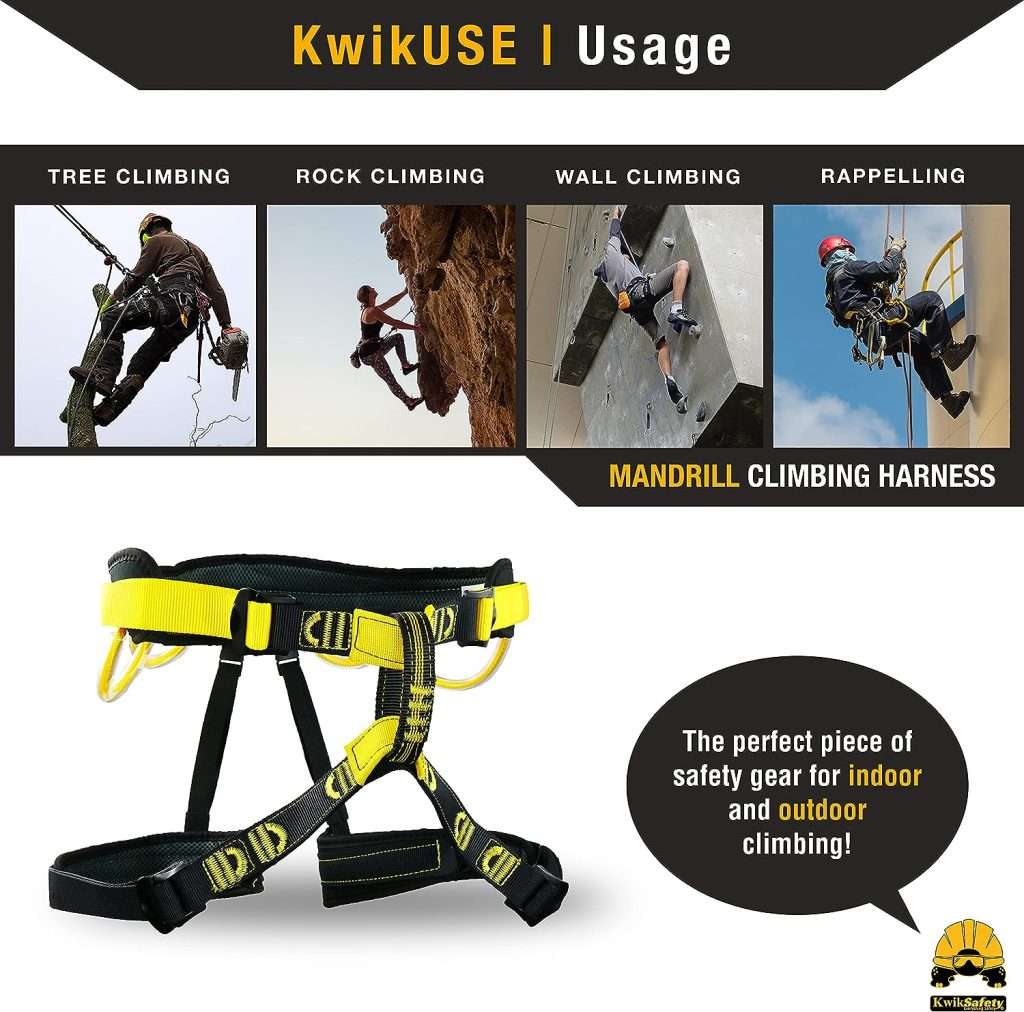 KwikSafety - Charlotte, NC - MANDRILL Climbing Harness [Free Tool Lanyard] 1 Pack, 2 Pack, Bundle, Combo, Kit