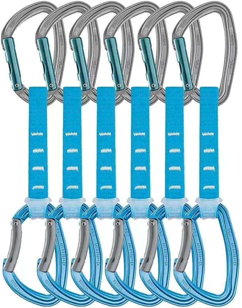 Petzl DJINN AXESS Quickdraws - 6-Pack of Durable, Lightweight Quickdraws for Sport, Trad, and Aid Climbing