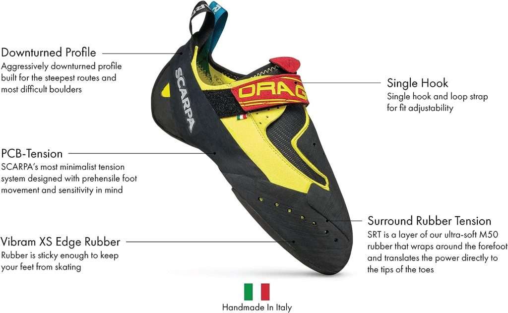 SCARPA Drago Rock Climbing Shoes for Sport Climbing and Bouldering - Specialized Performance for Sensitivity