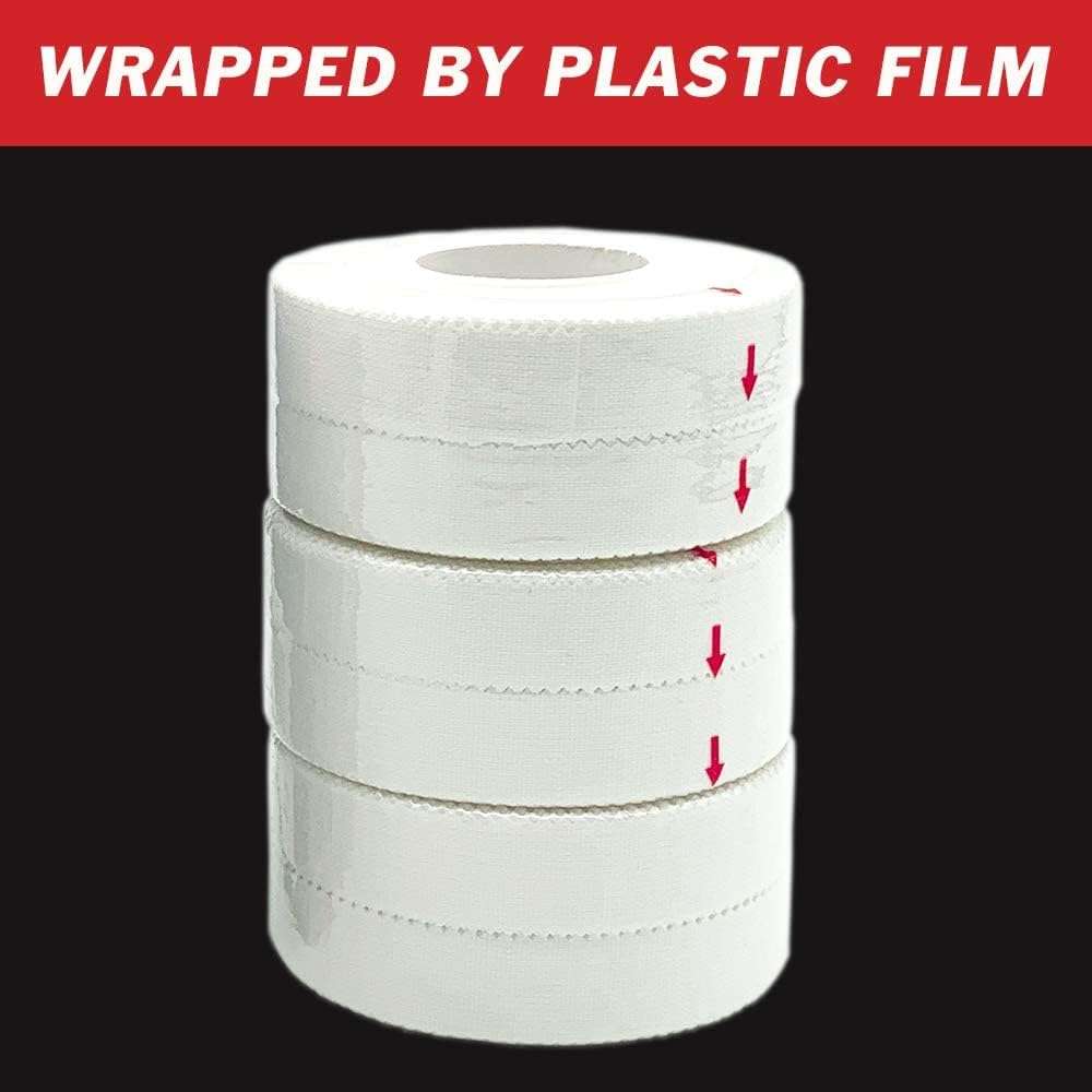 White Athletic Tape (6 Pack 0.5 10 Yards) - Finger Tape - Medical Tape - Foot Tape - No Sticky Residue  Easy to Tear - for Rock Climbing, Jiu-Jitsu, Grappling, Martial Arts, Hockey Stick, Lifters