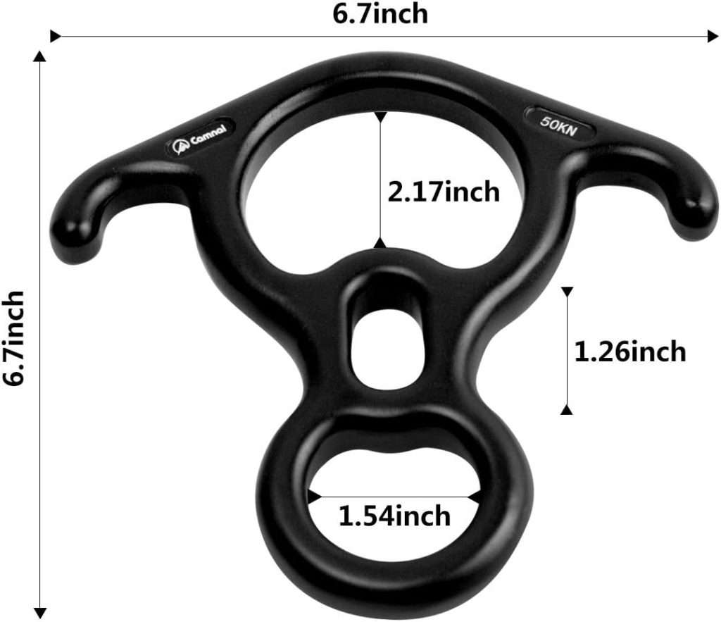 YXGOOD 50KN Rescue Figure, 8 Descender Large Bent-Ear Belaying and Rappelling Gear Belay Device Climbing for Rock Climbing Peak Rescue Aluminum Magnesium Alloy